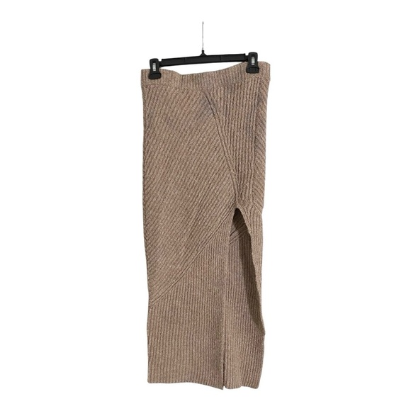 Nicholas Kyleigh Midi Knit Skirt Tan Alpaca Wool Blend Size Medium - Picture 6 of 12